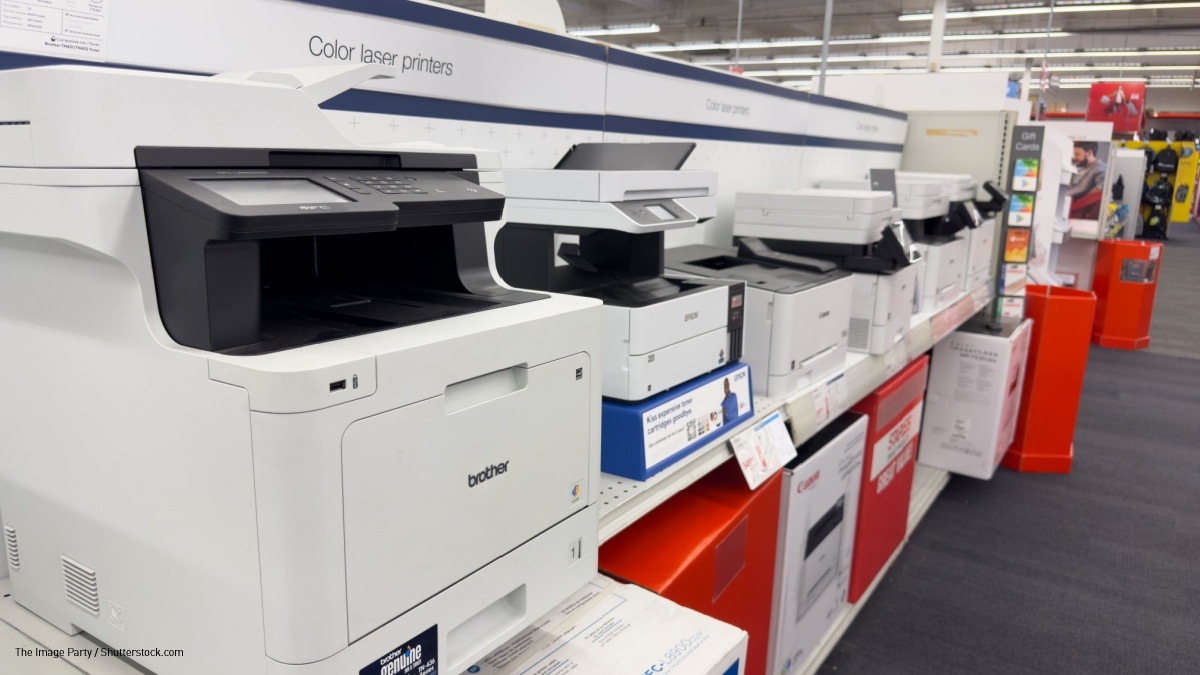 Stampanti laser in esposizione in negozio